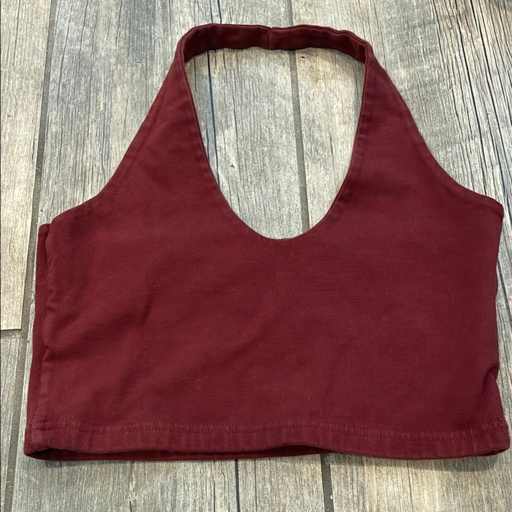 Brandy Melville Red  Crop halter tank